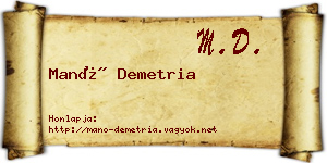 Manó Demetria névjegykártya